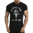 Golds Gym, Camo Joe Printed T-Shirt -Black